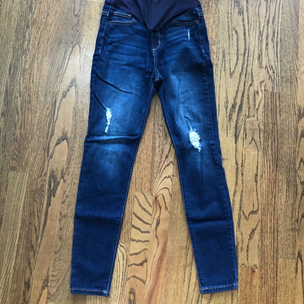 Pinkblush distressed maternity jeans